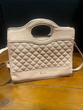 Harrods Quilted Pale Pink Top-Handle Satchel